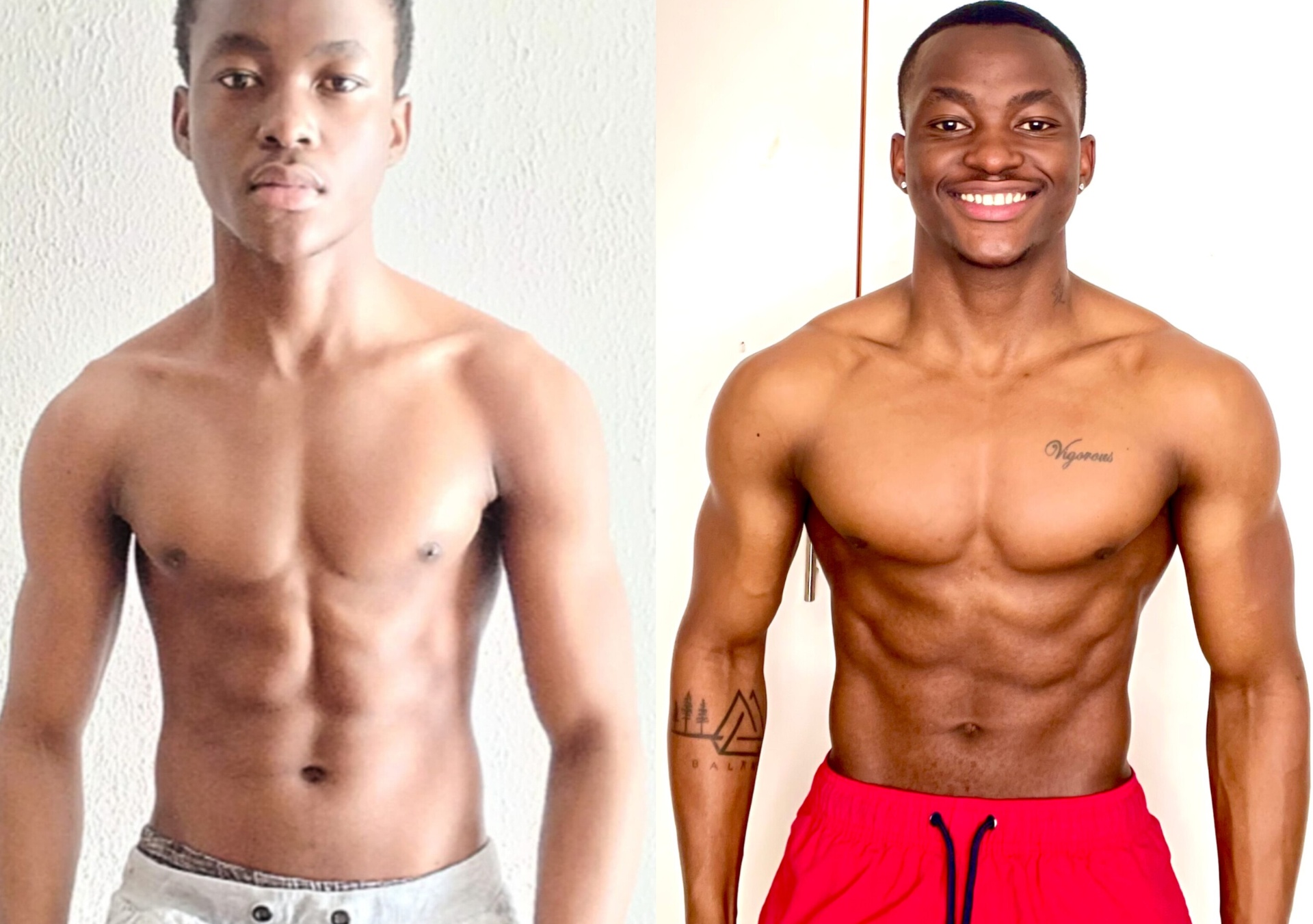 Founder's before and after transformation training at home