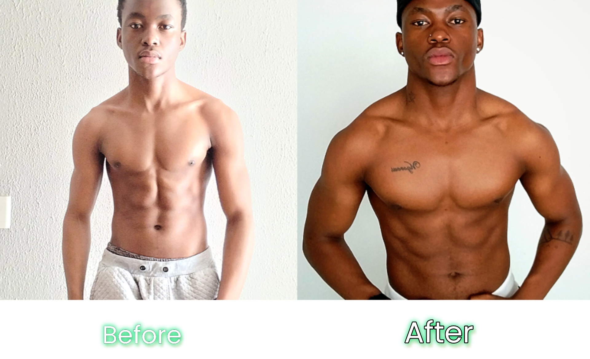 Founder of Vigorous Home before and after his home training transformation